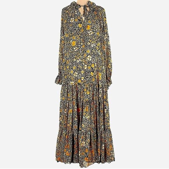 REVOLVE Free People Dress Feeling Groovy Floral Print Black Maxi Dress S • NEW - Picture 9 of 16